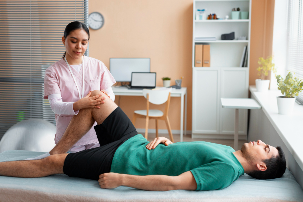 Medical specialist discussing treatment for chronic knee pain