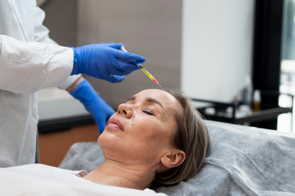 Doctor administering PRP therapy treatment for pain relief and tissue healing in McLean, VA