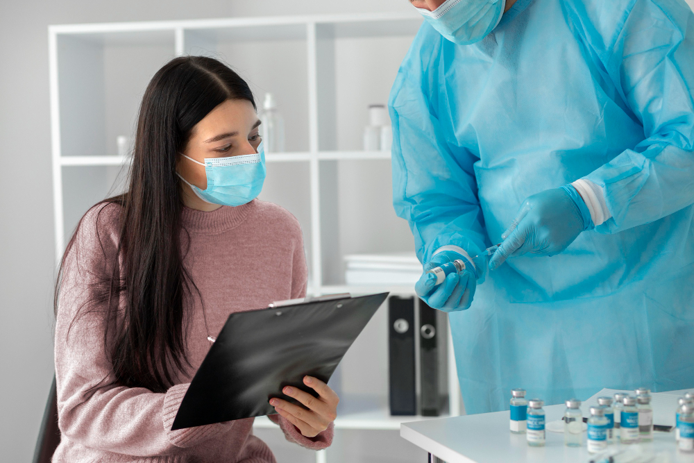 Patient visiting regenerative medicine clinic in McLean VA for non-surgical treatment