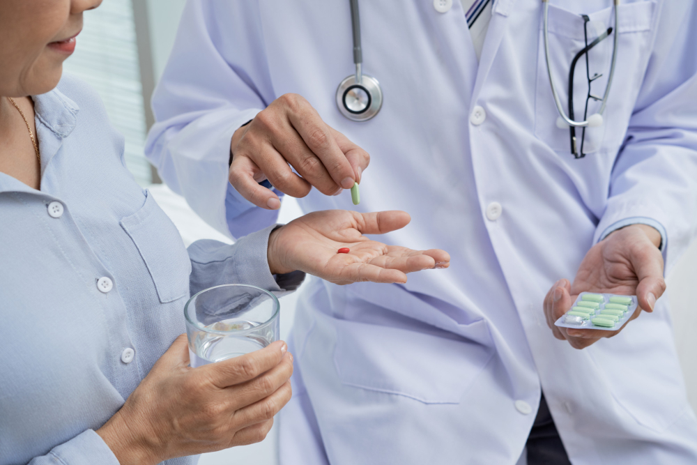 Patient receiving regenerative medicine treatment for joint pain relief